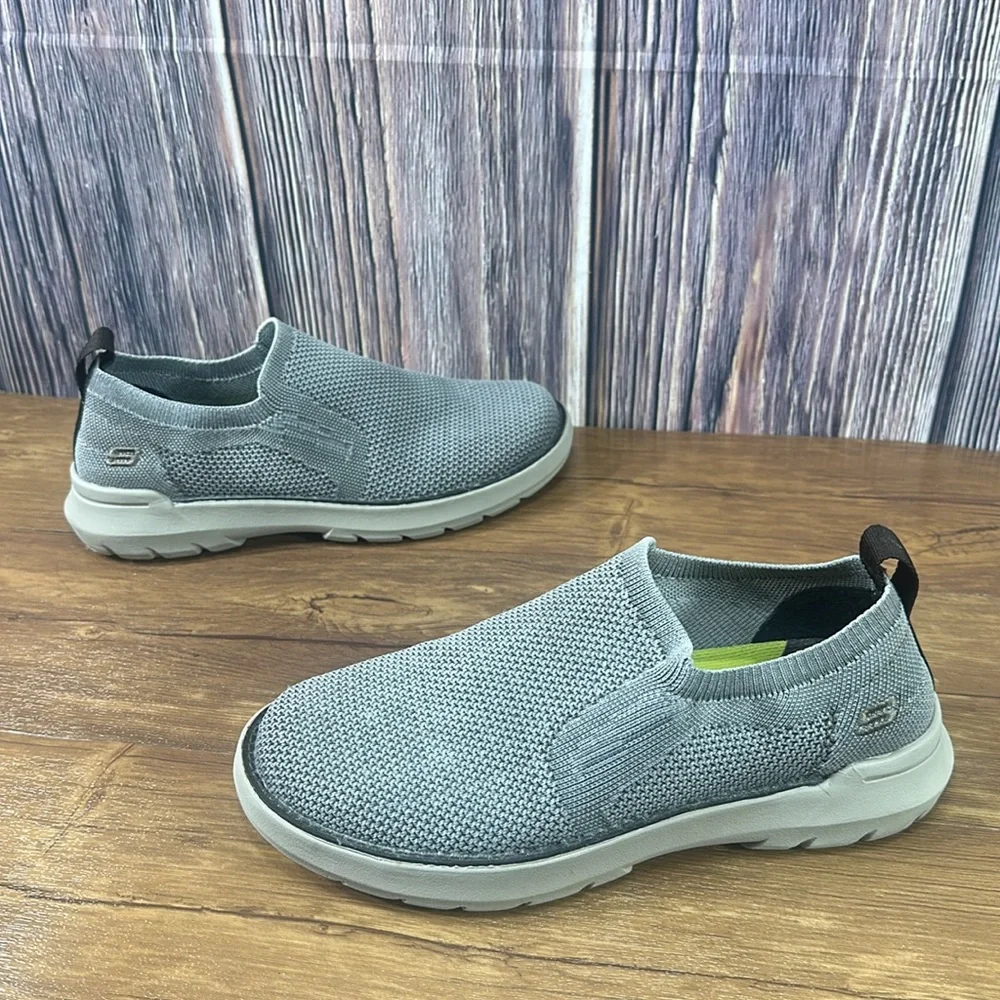 Skechers Men's Doveno Oswyn Fly Vegan Slip-Ons Charcoal Gray  Size 7